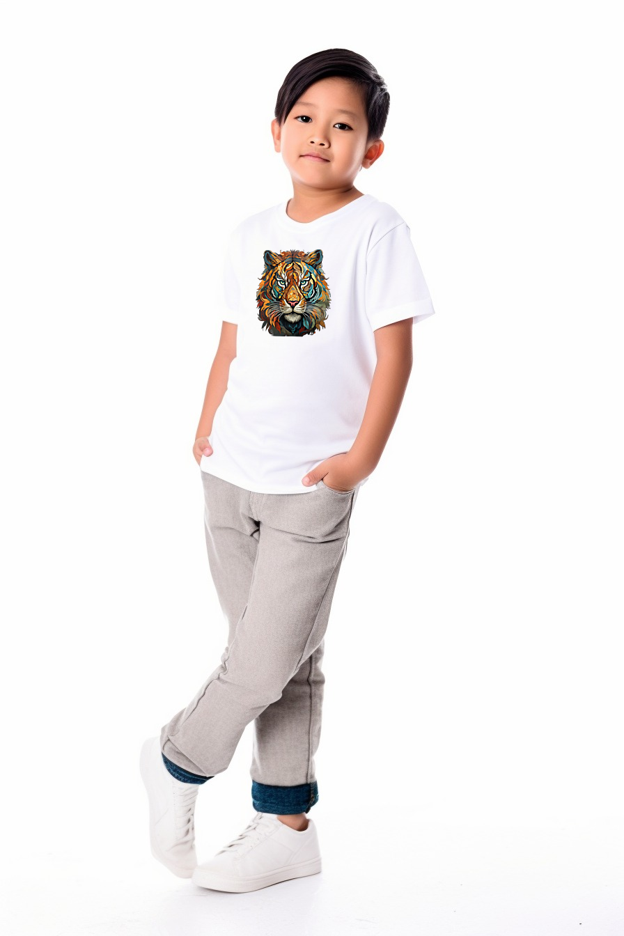 Tiger Picasso Style African Vector Boy T-Shirt (750px x 0.5px)