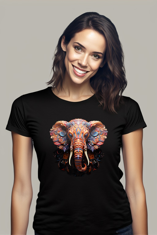 Organic Neon Elephant Head T-Shirt (0.5) - Size 750