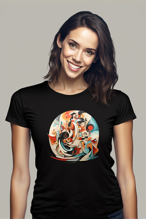 Picasso T-Shirt: Surfer on a White Background