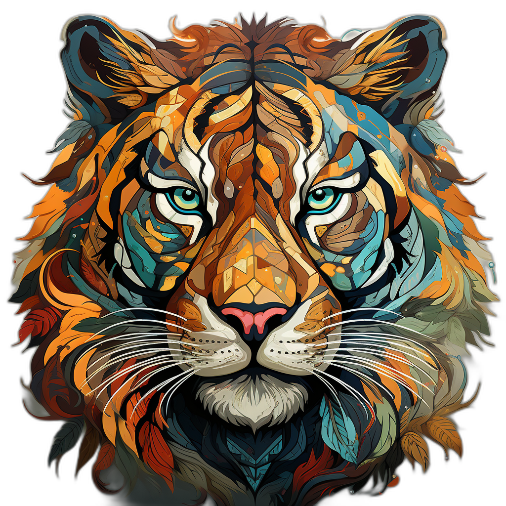 Tiger Picasso Style African Vector Boy T-Shirt (750px x 0.5px)