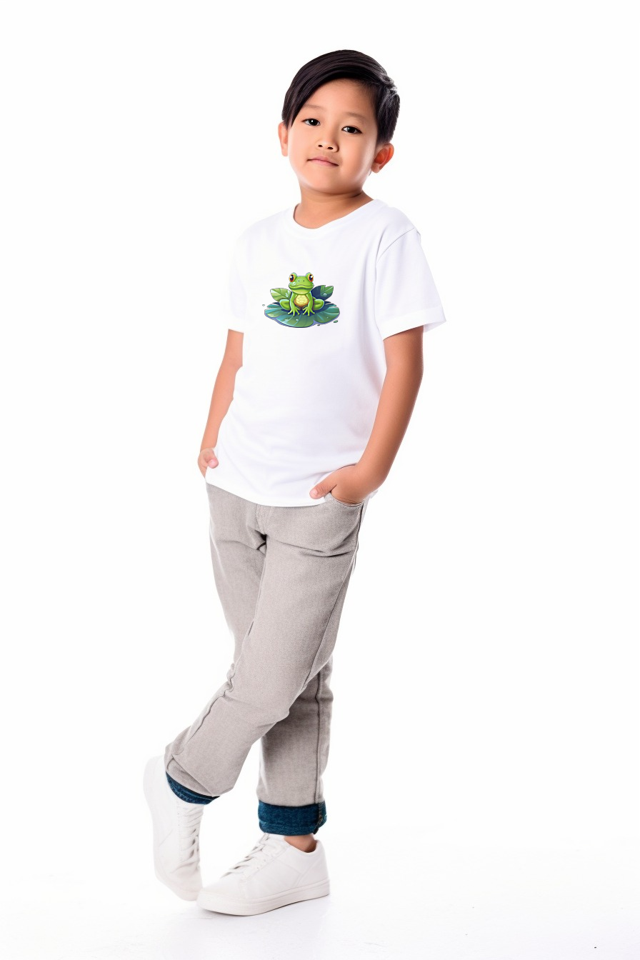 Unisex T-Shirt with Cute Frog on Lotus Leaf ❤️