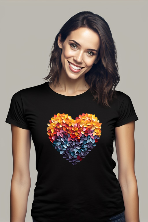 Rainbow Hearts Fit T-Shirt