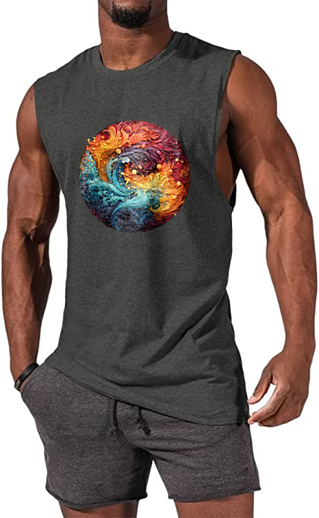 Top Tank🎽 Ying Yang Rainbow Explosion