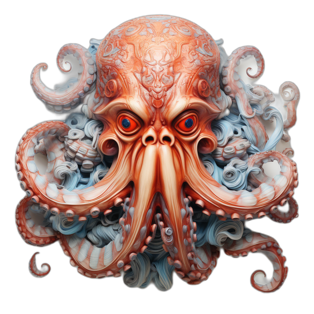 Octopus Made of Octopuses - White Background