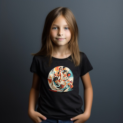 Girl T Shirt👕: Picasso Surfing on a White Background