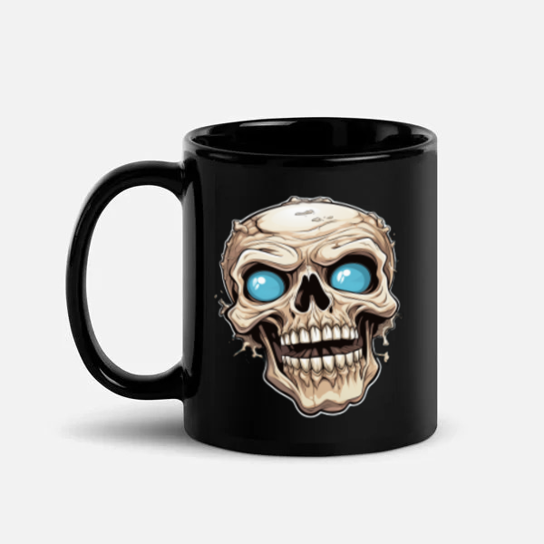 Vectorial Stickers Mug - Cool Cartoon Skull Design